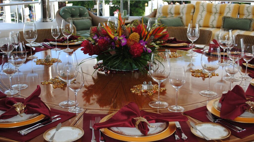 Dinner party table setting